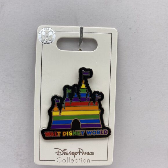 Disney Parks Pin Cinderella Castle Rainbow Walt Disney World Pride Trading Pin - Picture 1 of 5